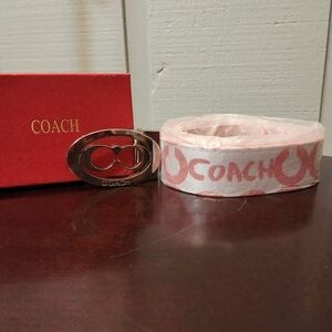 NEW Coach Silver and Pink Belt 42-48 inches, L to XL men, 1X to 3X Women